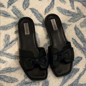 Steve Madden Black Bow Mules